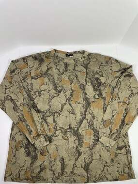Natural Gear Camo Long Sleeve Pocket Tee, Vintage USA Made, Size XL